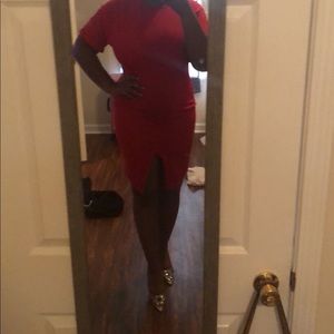 Red bodycon dress